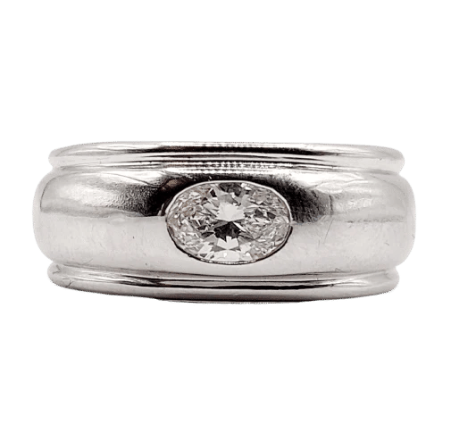 Bague 51 Boucheron Axelle - Bague bombée en or blanc 18k et diamant 0,40 ct 58 Facettes A06571