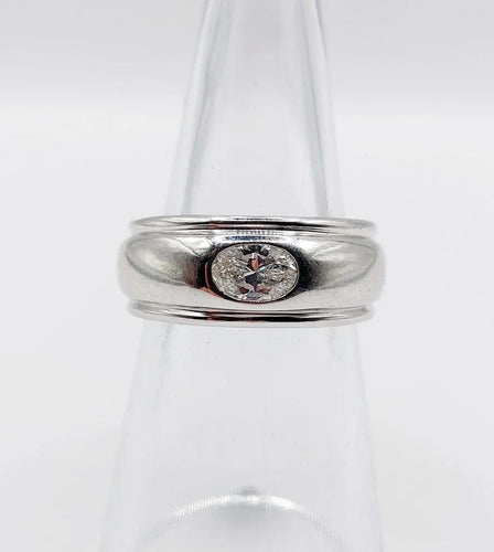 Bague 51 Boucheron Axelle - Bague bombée en or blanc 18k et diamant 0,40 ct 58 Facettes A06571