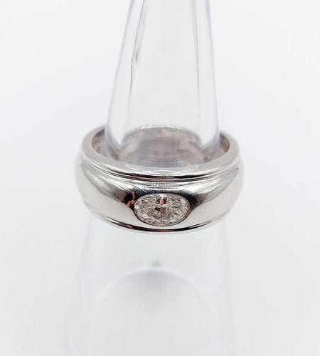 Bague 51 Boucheron Axelle - Bague bombée en or blanc 18k et diamant 0,40 ct 58 Facettes A06571