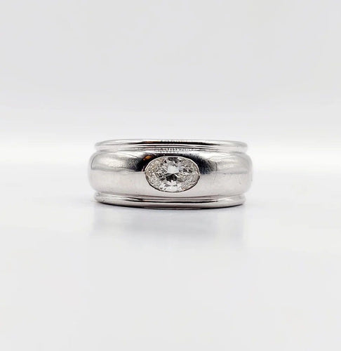 Bague 51 Boucheron Axelle - Bague bombée en or blanc 18k et diamant 0,40 ct 58 Facettes A06571