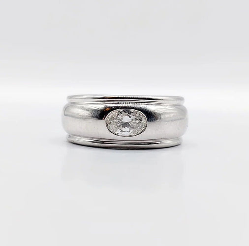 Bague 51 Boucheron Axelle - Bague bombée en or blanc 18k et diamant 0,40 ct 58 Facettes A06571