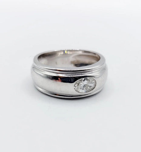 Bague 51 Boucheron Axelle - Bague bombée en or blanc 18k et diamant 0,40 ct 58 Facettes A06571
