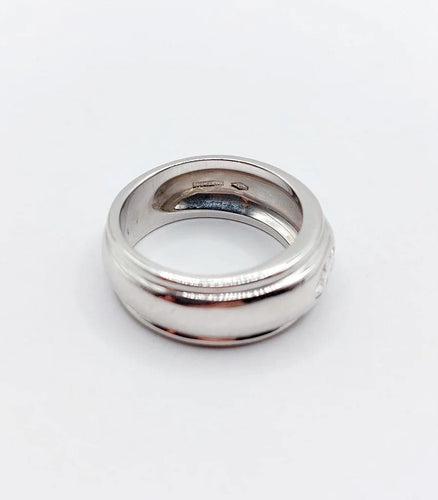 Bague 51 Boucheron Axelle - Bague bombée en or blanc 18k et diamant 0,40 ct 58 Facettes A06571