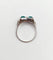 Bague 52.5 Art déco - Bague tank nœud en or blanc 18k, platine, diamants et pierres vertes 58 Facettes A06581