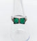 Bague 52.5 Art déco - Bague tank nœud en or blanc 18k, platine, diamants et pierres vertes 58 Facettes A06581