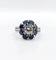 Bague 52 Bague marguerite Art déco en platine avec diamant 0,65 ct et saphirs 58 Facettes A06577