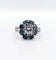 Bague 52 Bague marguerite Art déco en platine avec diamant 0,65 ct et saphirs 58 Facettes A06577