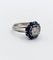 Bague 52 Bague marguerite Art déco en platine avec diamant 0,65 ct et saphirs 58 Facettes A06577
