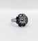 Bague 52 Bague marguerite Art déco en platine avec diamant 0,65 ct et saphirs 58 Facettes A06577