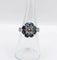 Bague 52 Bague marguerite Art déco en platine avec diamant 0,65 ct et saphirs 58 Facettes A06577