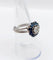 Bague 52 Bague marguerite Art déco en platine avec diamant 0,65 ct et saphirs 58 Facettes A06577