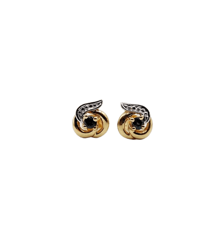 Boucles d'oreilles Puces d’oreilles Art nouveau vintage en or 18k et saphirs 58 Facettes A06585
