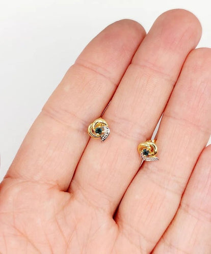Boucles d'oreilles Puces d’oreilles Art nouveau vintage en or 18k et saphirs 58 Facettes A06585