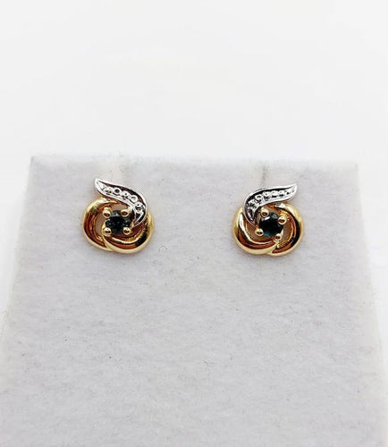 Boucles d'oreilles Puces d’oreilles Art nouveau vintage en or 18k et saphirs 58 Facettes A06585