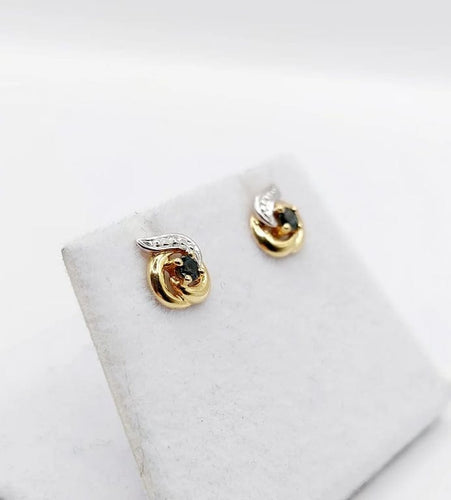 Boucles d'oreilles Puces d’oreilles Art nouveau vintage en or 18k et saphirs 58 Facettes A06585