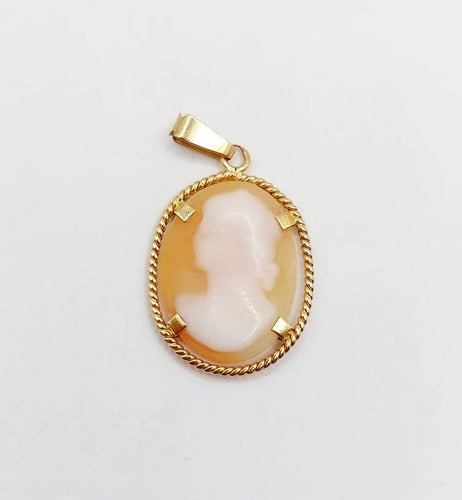 Pendentif Pendentif Art déco vintage en or 18k avec camée coquille 58 Facettes A06601