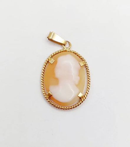 Pendentif Pendentif Art déco vintage en or 18k avec camée coquille 58 Facettes A06601