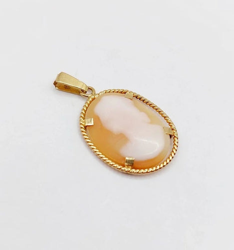 Pendentif Pendentif Art déco vintage en or 18k avec camée coquille 58 Facettes A06601