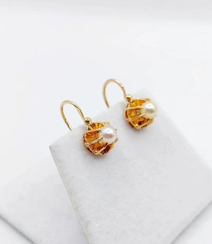 Boucles d'oreilles Boucles d’oreilles dormeuses en or rose 18k et perles 58 Facettes A05153