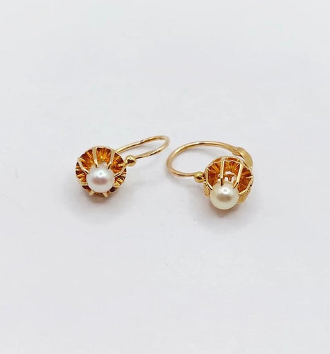 Boucles d'oreilles Boucles d’oreilles dormeuses en or rose 18k et perles 58 Facettes A05153