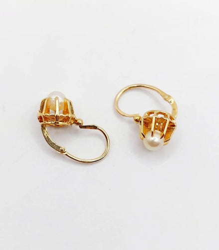 Boucles d'oreilles Boucles d’oreilles dormeuses en or rose 18k et perles 58 Facettes A05153