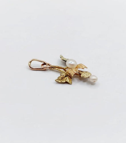 Pendentif Pendentif victorien fleur en or rose et jaune 18k et perles 58 Facettes A02325