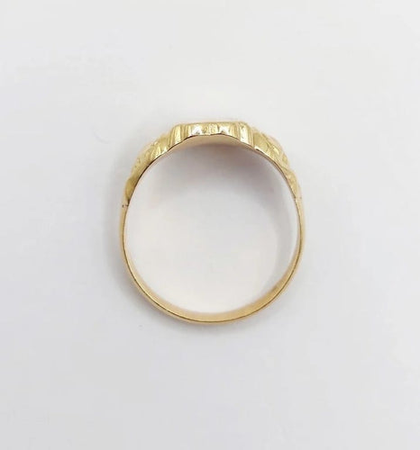 Bague 61 Bague chevalière victorienne fleur ciselée en or jaune 18k (circa 1890) 58 Facettes A06637