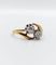 Bague 57.5 Bague Toi et Moi ancienne en or 18k et diamants taille ancienne 58 Facettes A06645