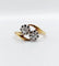 Bague 57.5 Bague Toi et Moi ancienne en or 18k et diamants taille ancienne 58 Facettes A06645