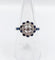 Bague 54.5 Bague fleur Art déco en or blanc 18k, diamants taille ancienne et saphirs 58 Facettes A06654