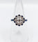 Bague 54.5 Bague fleur Art déco en or blanc 18k, diamants taille ancienne et saphirs 58 Facettes A06654