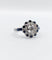 Bague 54.5 Bague fleur Art déco en or blanc 18k, diamants taille ancienne et saphirs 58 Facettes A06654