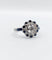 Bague 54.5 Bague fleur Art déco en or blanc 18k, diamants taille ancienne et saphirs 58 Facettes A06654