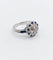 Bague 54.5 Bague fleur Art déco en or blanc 18k, diamants taille ancienne et saphirs 58 Facettes A06654