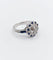 Bague 54.5 Bague fleur Art déco en or blanc 18k, diamants taille ancienne et saphirs 58 Facettes A06654