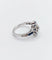 Bague 54.5 Bague fleur Art déco en or blanc 18k, diamants taille ancienne et saphirs 58 Facettes A06654