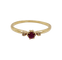 Bague 57.5 Bague vintage en or jaune 18k avec rubis et diamants 58 Facettes A06646