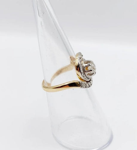 Bague 49 Bague tourbillon antique en or 18k, platine et diamants (vers 1900) 58 Facettes A06656