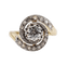 Bague 49 Bague tourbillon antique en or 18k, platine et diamants (vers 1900) 58 Facettes A06656