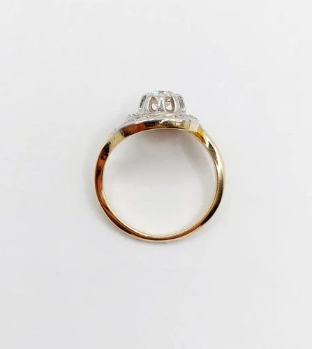 Bague 49 Bague tourbillon antique en or 18k, platine et diamants (vers 1900) 58 Facettes A06656