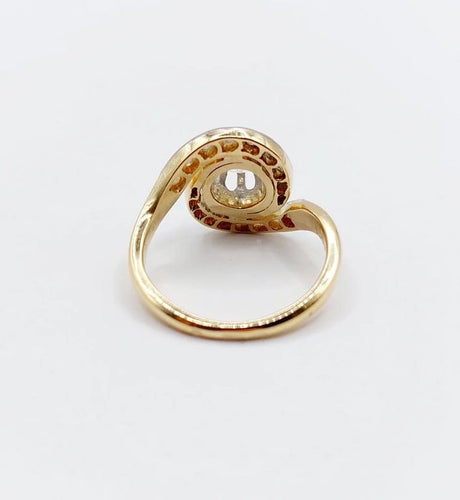Bague 49 Bague tourbillon antique en or 18k, platine et diamants (vers 1900) 58 Facettes A06656