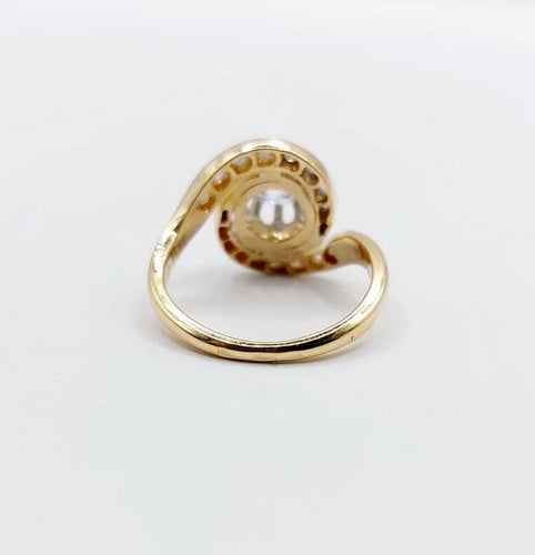 Bague 49 Bague tourbillon antique en or 18k, platine et diamants (vers 1900) 58 Facettes A06656