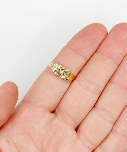 Bague 58.5 Bague victorienne à étoiles en or 18k (circa 1880) 58 Facettes A06661