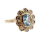 Bague 58 Bague marguerite vintage en or 18k avec spinelle bleu et diamants 58 Facettes A03969