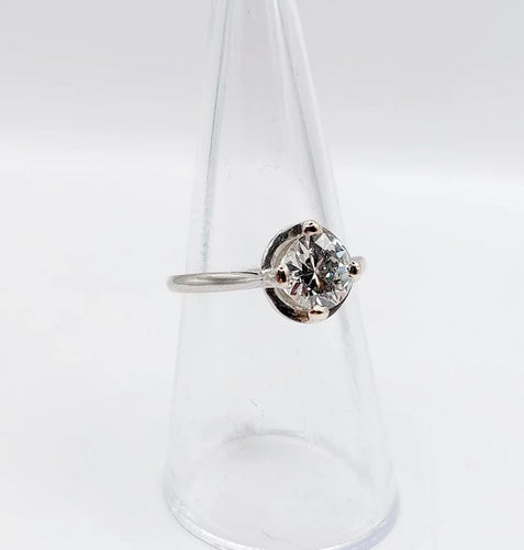 Bague 53 Bague solitaire Art déco en platine et diamant 1,11 ct 58 Facettes A06554