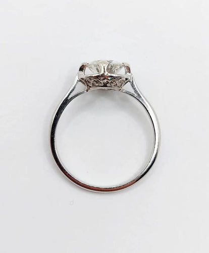Bague 53 Bague solitaire Art déco en platine et diamant 1,11 ct 58 Facettes A06554