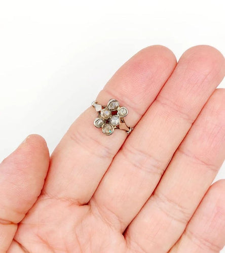 Bague 53 Bague marquise ancienne en or blanc 18k et diamants taille rose 58 Facettes A06560