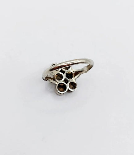 Bague 53 Bague marquise ancienne en or blanc 18k et diamants taille rose 58 Facettes A06560