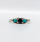 Bague 58 Bague jarretière Art déco en or blanc 18k, saphir et turquoises 58 Facettes A04043