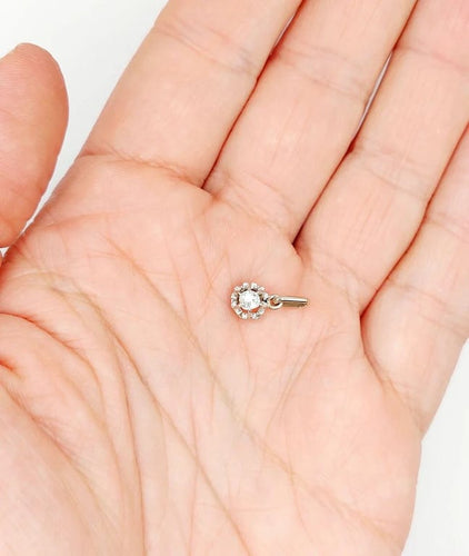 Pendentif Pendentif antique en or blanc 18k et diamant taille ancienne (circa 1900) 58 Facettes A02606